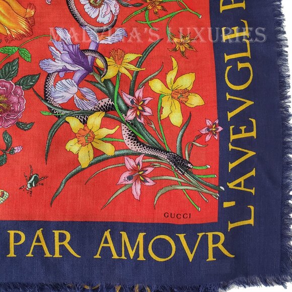 Gucci マフラー L' Aveugle Par Amour スカーフ Gucci L'Aveugle Par Amour Scarf w/ Tags - Red Scarves and